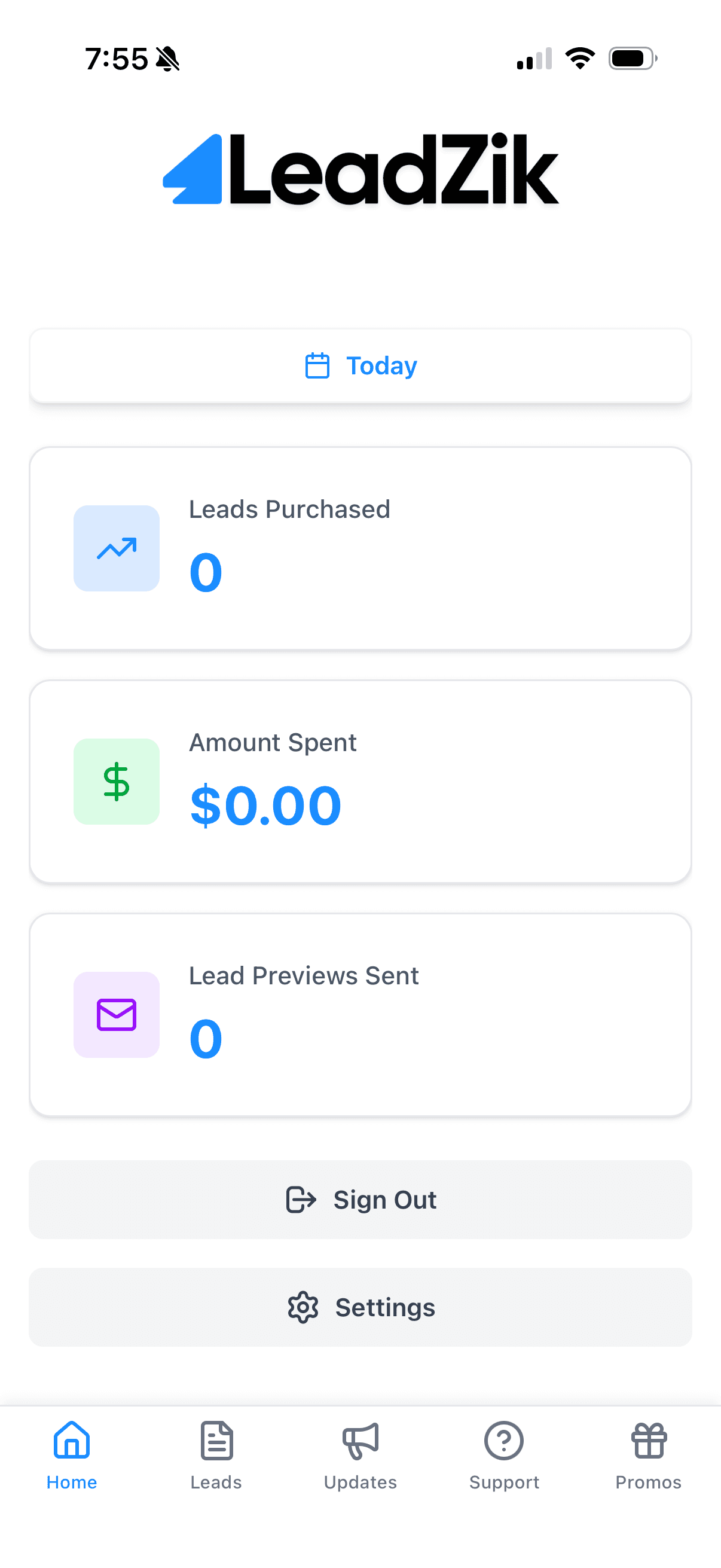LeadZik App UI